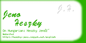 jeno heszky business card